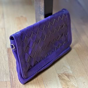 Vegan purple large envelop clutch